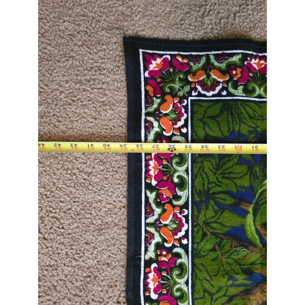 Vintage Lion Family Jungle Woven Wall Hanging Tapestry 58x38 Safari Wildlife